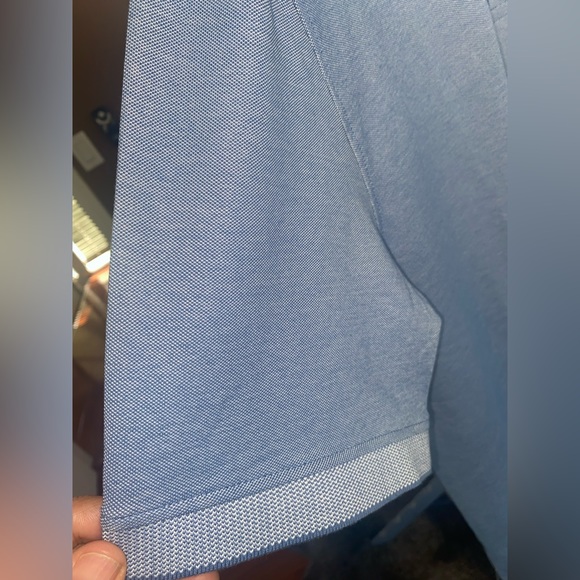 Light Blue, Stretch Cotton Pique Polo, size L - Picture 3 of 4